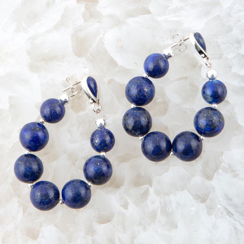 Blue Lapis Sterling Silver Post Earrings Carly