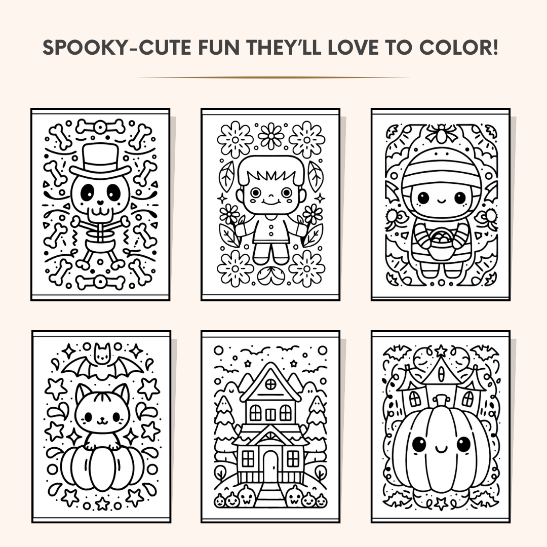 Bold & Easy Halloween Coloring Book for Kids – 95 Pages | Instant Download PDF