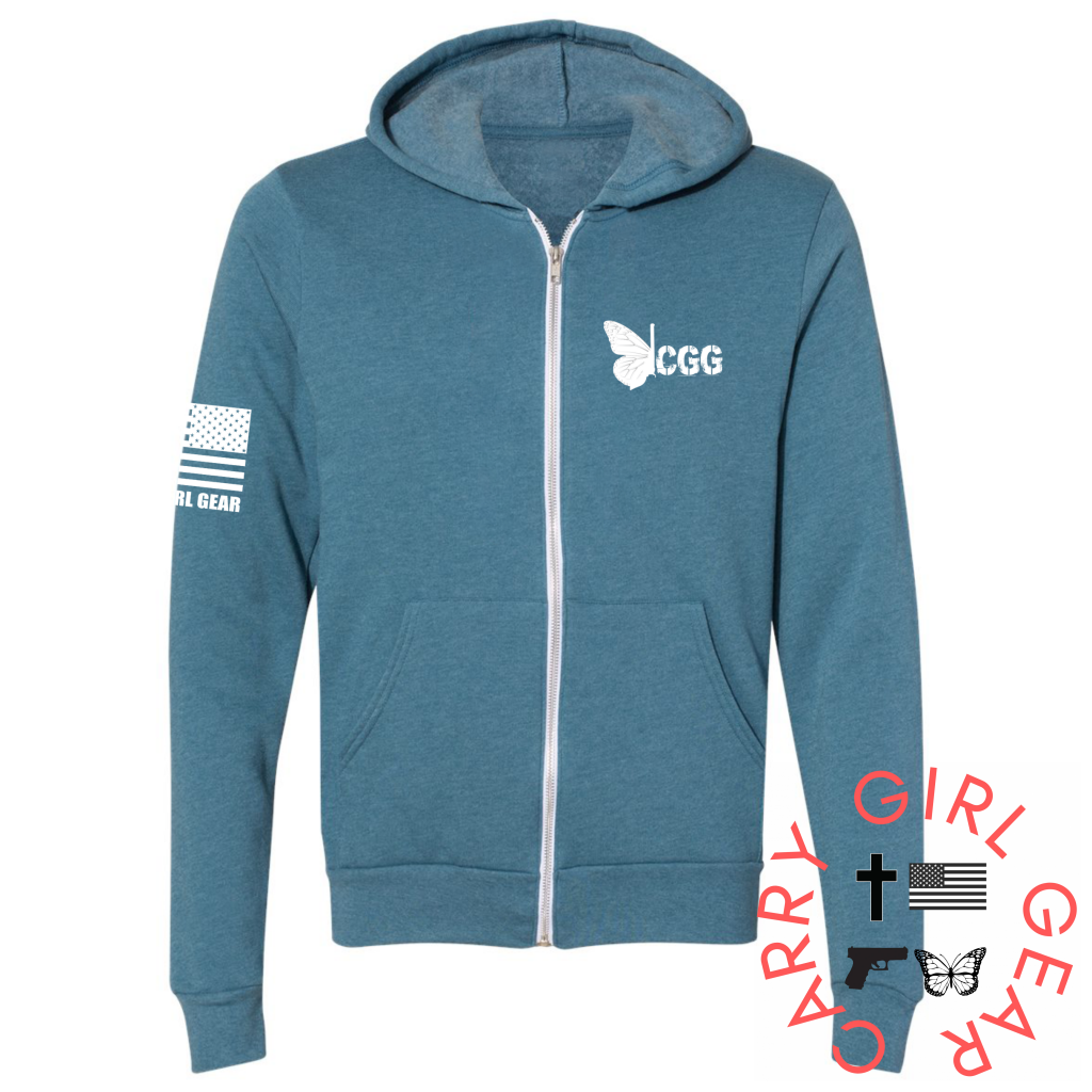 CGG Zippered Soft Lightweight Hoodie Carry Girl Gear