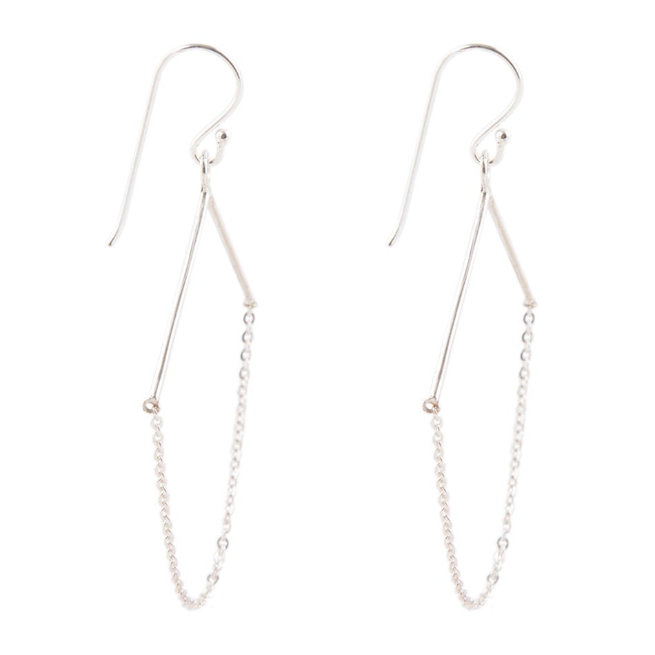 Sterling Silver Chained Up Earrings Jewelry