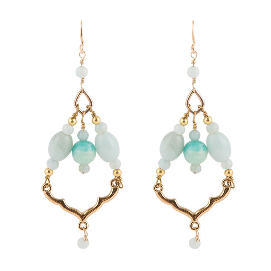 Amazonite Bronze Chandelier Earrings Barse Jewelry