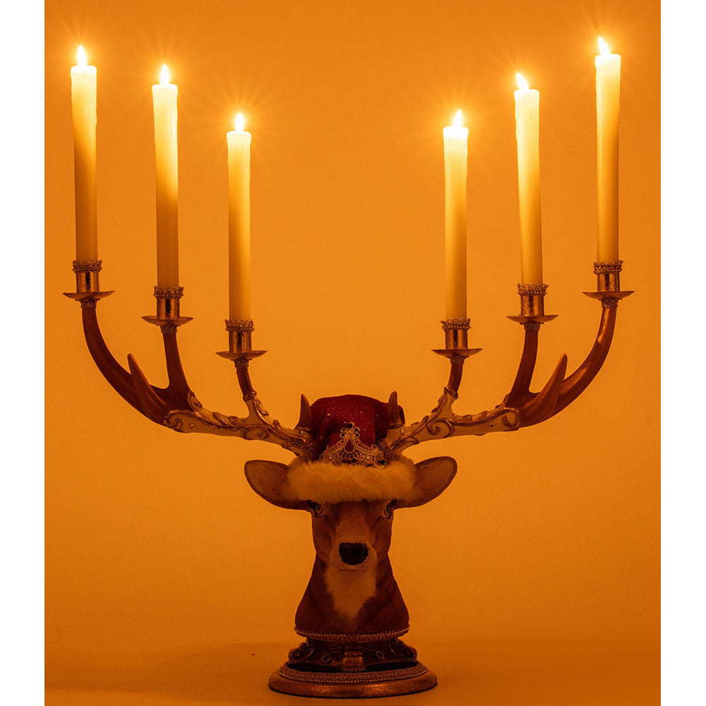 Christmas Ball Deer Head Candelabra Holiday Decor by Katherine's Collection