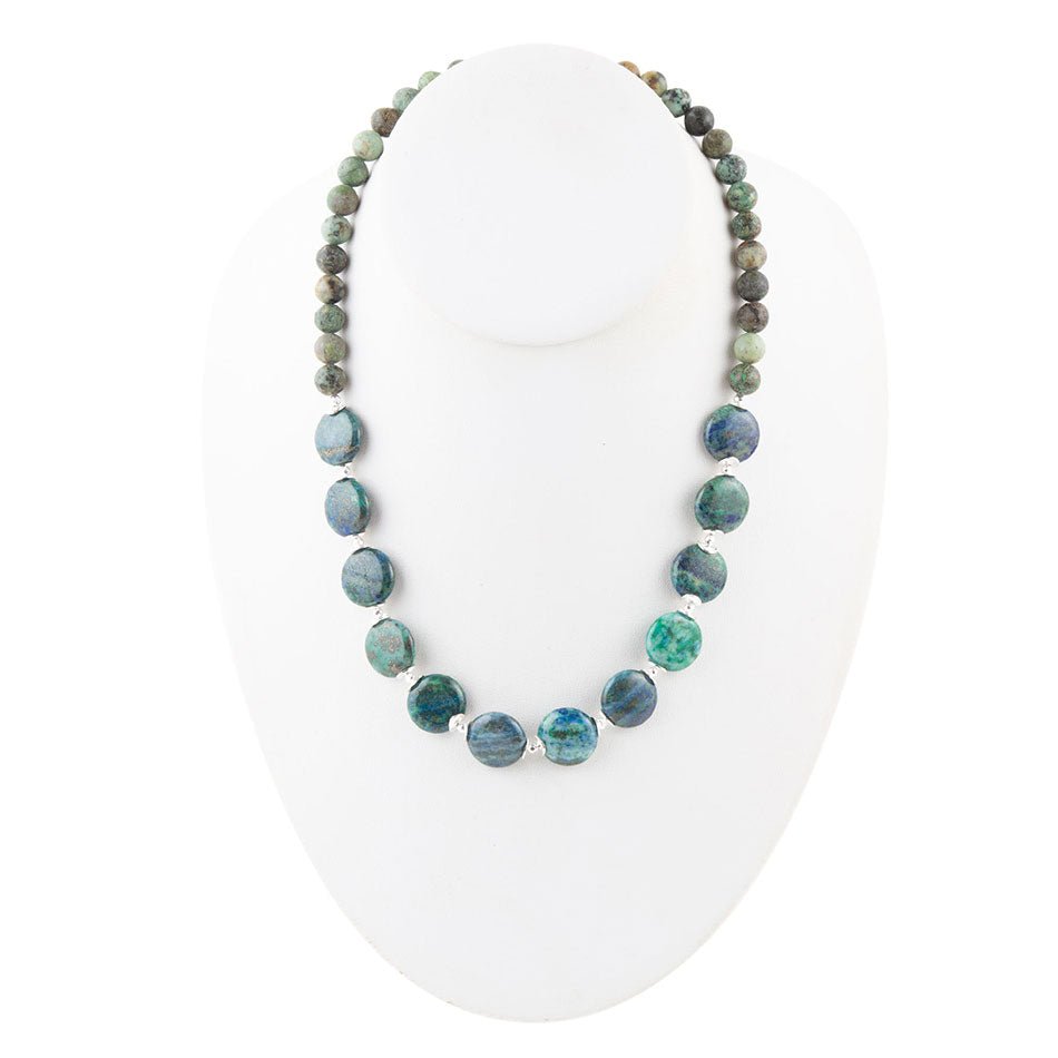Chrysocolla Dark Blue Chunky Necklace Barse Jewelry