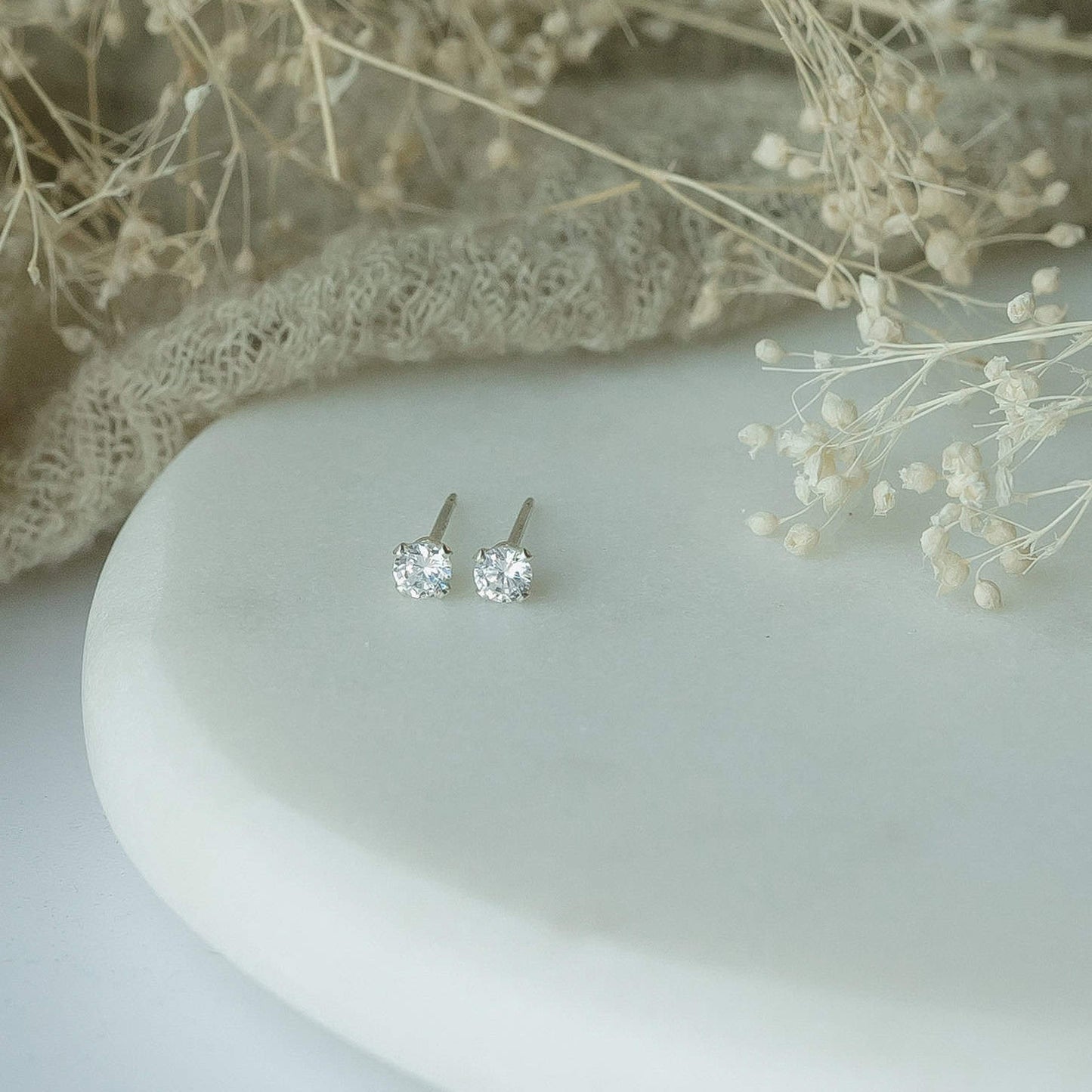 Crystal Stud Earrings 14K Gold Filled Sela Designs