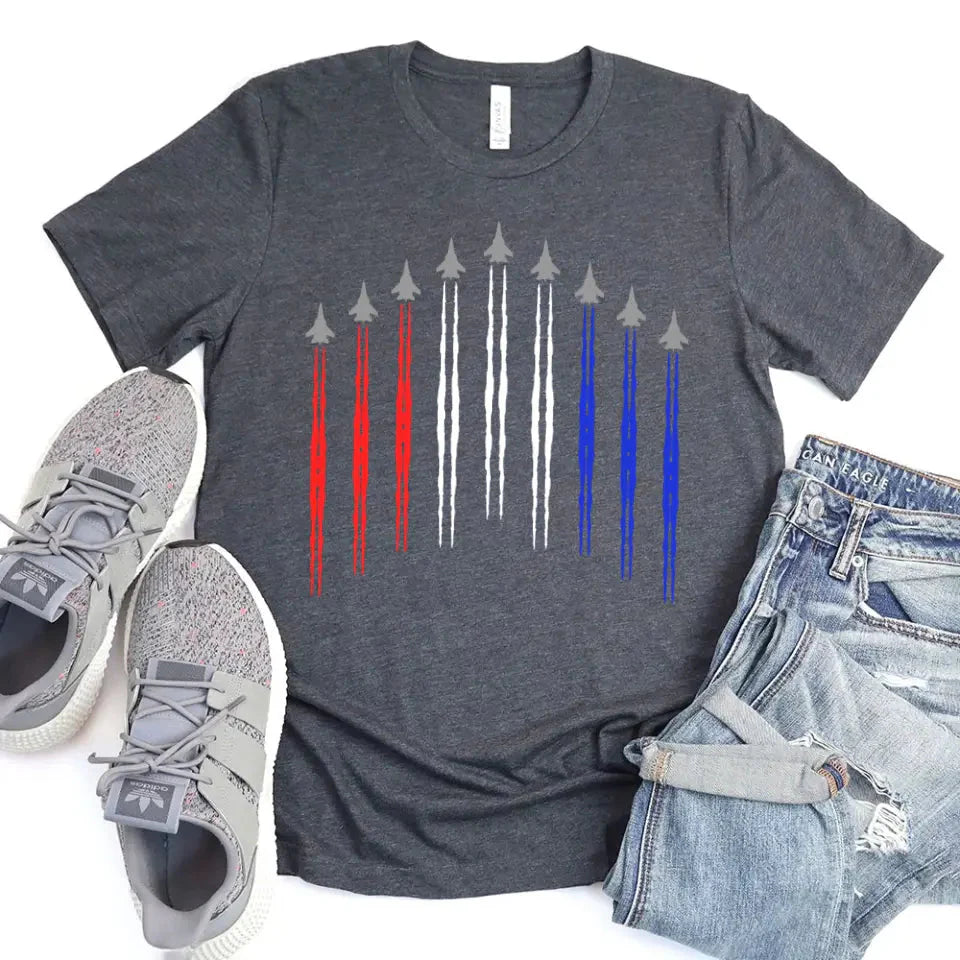 Air Force Flyover Red White And Blue for Adult and Kids T-shirt