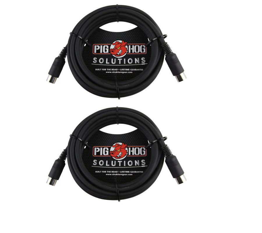 15ft MIDI Cable Black Instrument Interface Pig Hog Solutions