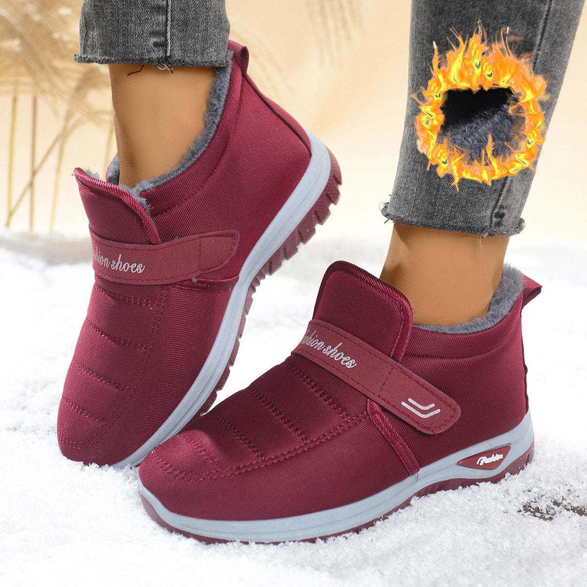 Women’s Fleece-Lined Insulated Snow Boots Warm Winter Anti-Slip Boots