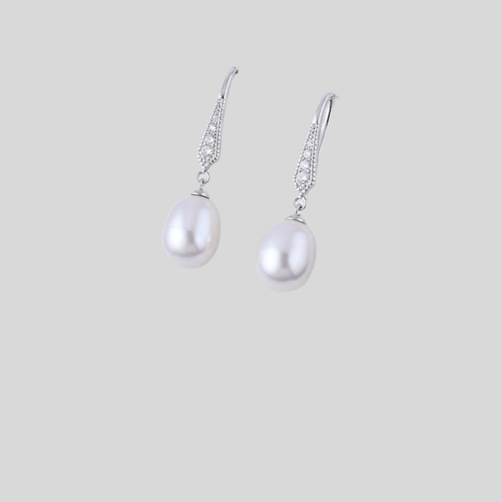 Pearl Drop Earrings Hypoallergenic 925 Sterling Silver Earrings Amtikiss Casuals