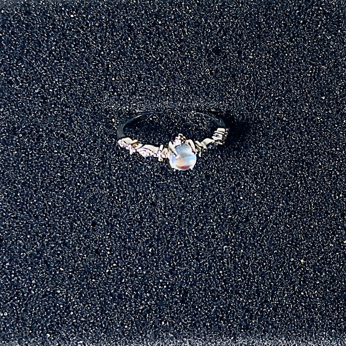 Moonstone Adjustable Butterfly Ring 925 Sterling Silver Elegant