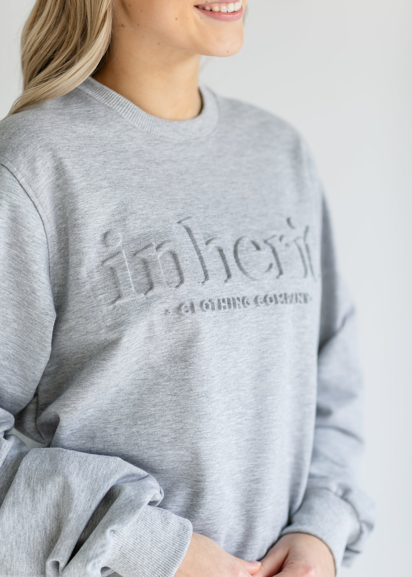 Embossed Inherit Logo Crewneck Sweatshirt Lightweight Crewneck Sweatshirt Inherit Co.