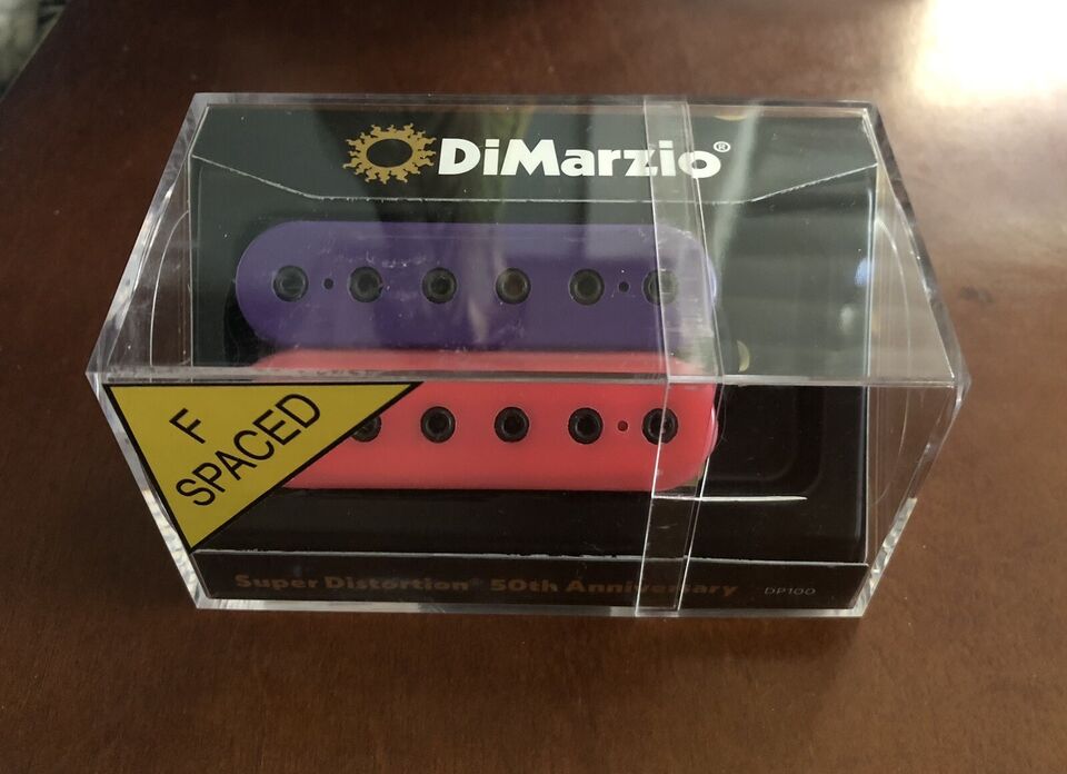 Super Distortion F-Spaced Humbucker Bridge Pickup Dimarzio DP100 Pink & Purple