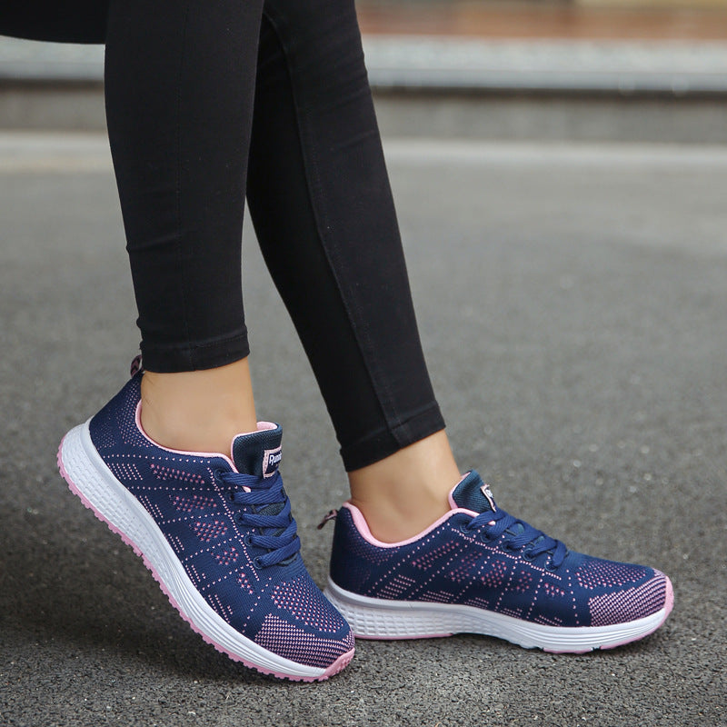 Women Mesh Low Heel Sports Sneakers