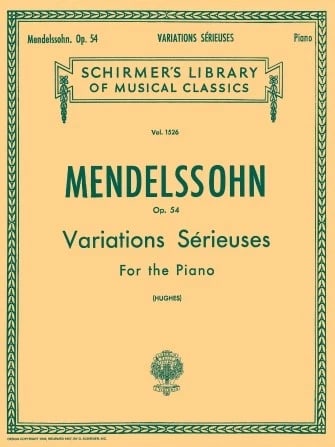 Variations Sérieuses Op. 54 Piano Solo Sheet Music G. Schirmer