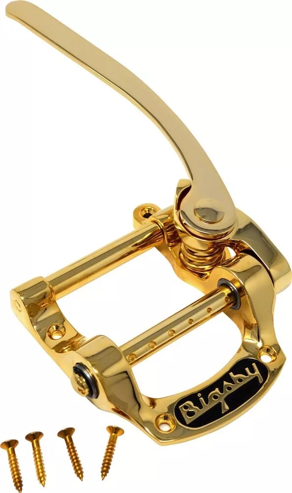 Bigsby B5 String-Through Gold Vibrato Tailpiece Guitar Accessory