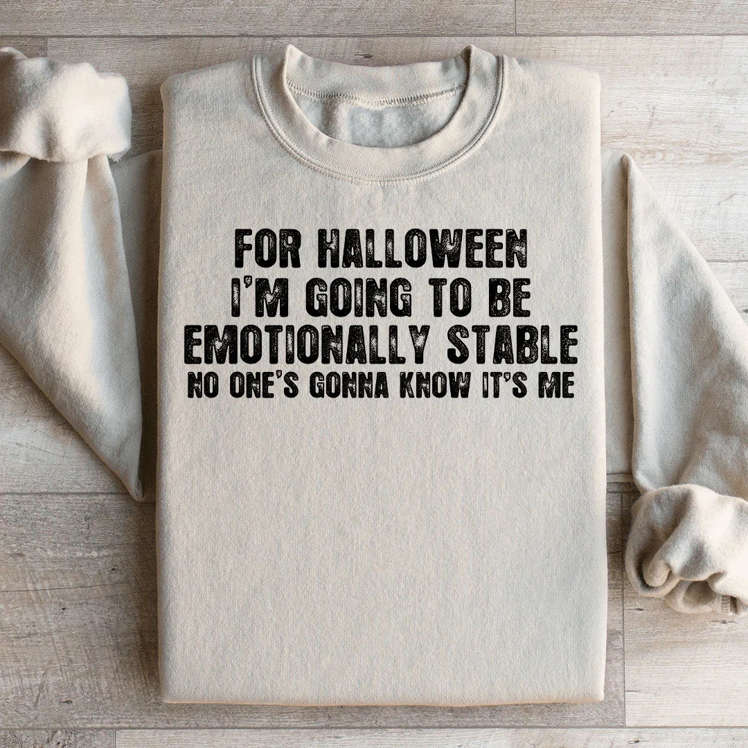 Emotionally Stable Halloween Sweatshirt Soft Cotton Blend Peachy Sunday