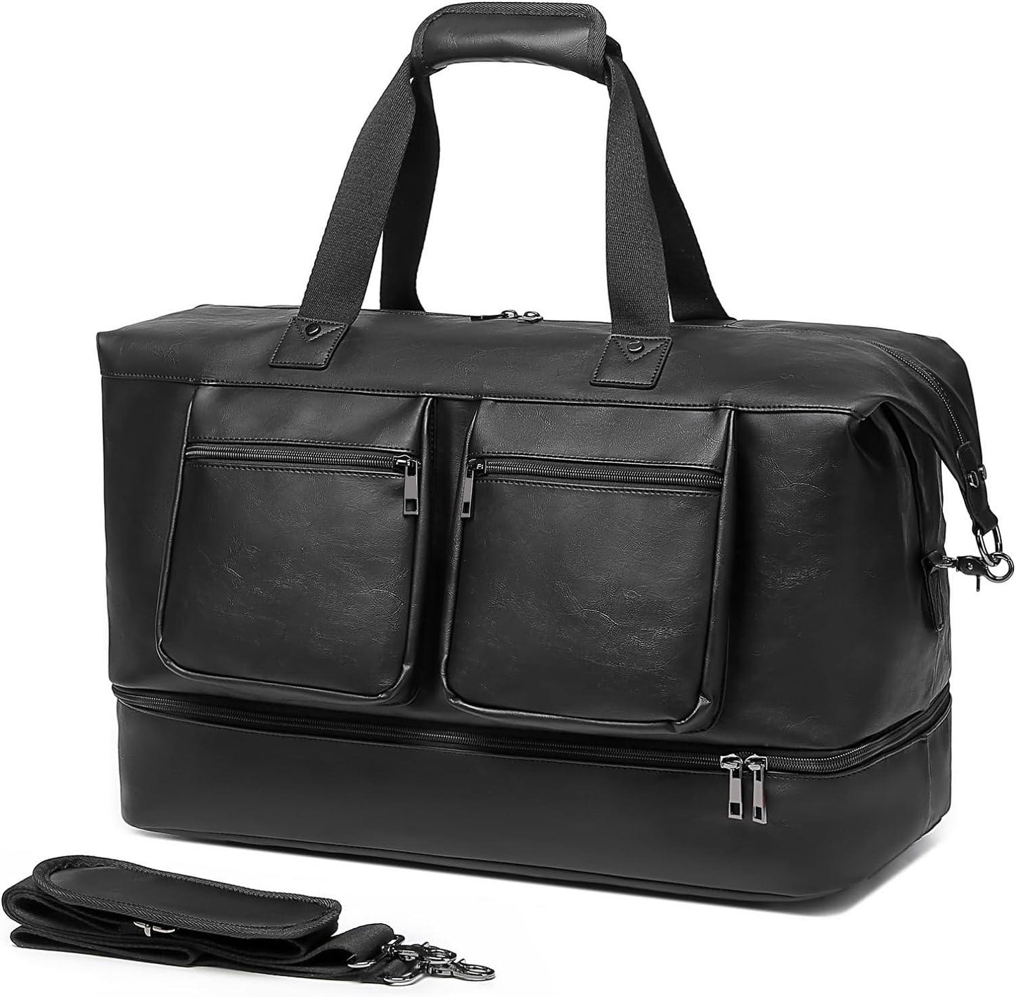 Leather Overnight Duffel Bag 21' Men's Travel Bag FR Fashion Co.