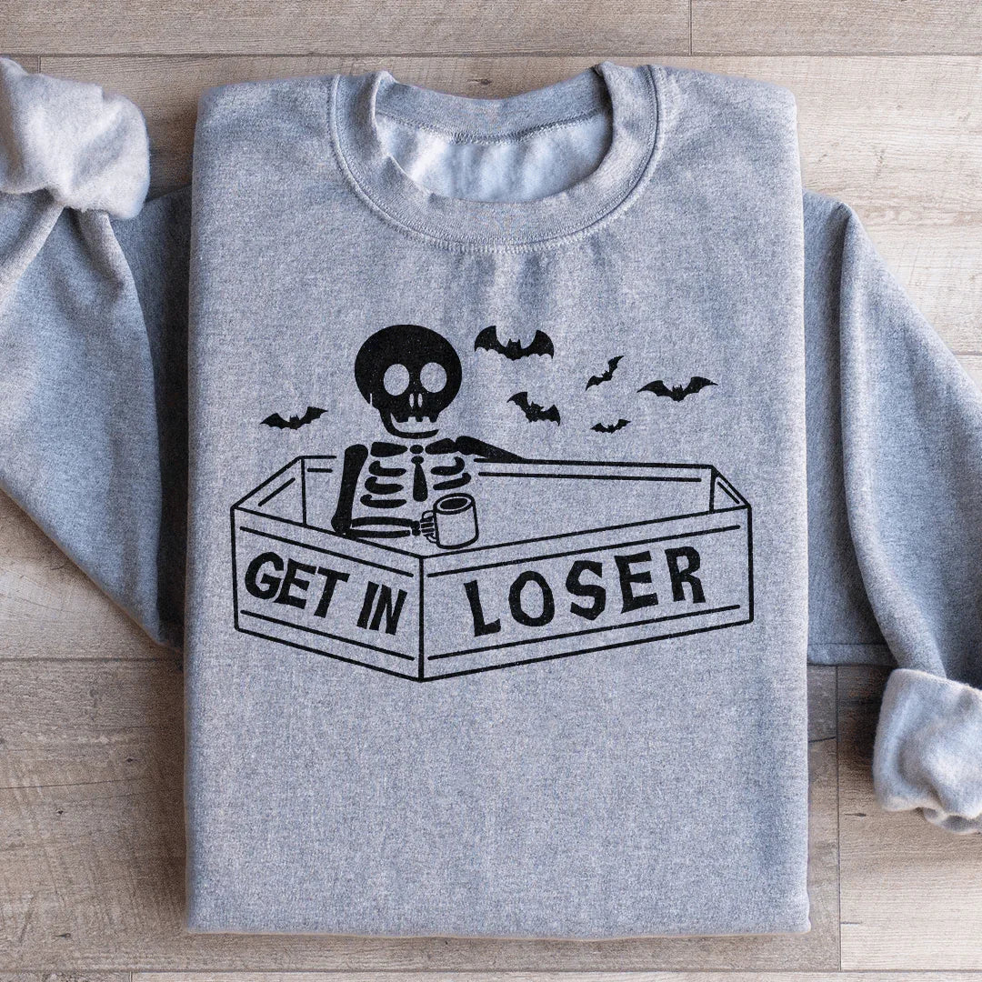 Get In Loser Halloween Sweatshirt Ultra-Soft Fabric Peachy Sunday