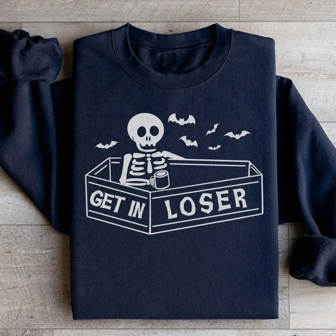 Get In Loser Halloween Sweatshirt Ultra-Soft Fabric Peachy Sunday