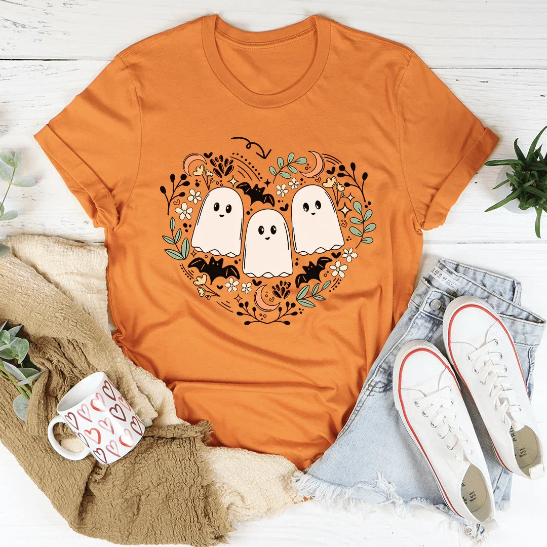 Ghost Halloween Bookish Tee Ultra-Soft T-Shirt Peachy Sunday
