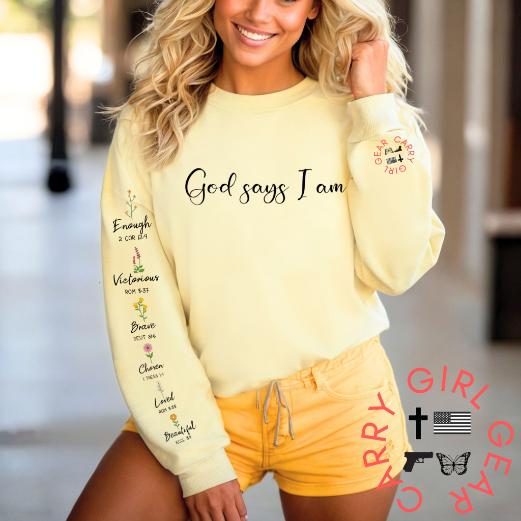 God Says I Am Soft Sweatshirt Pullover Carry Girl Gear
