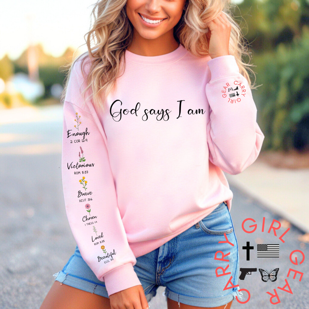 God Says I Am Soft Sweatshirt Pullover Carry Girl Gear