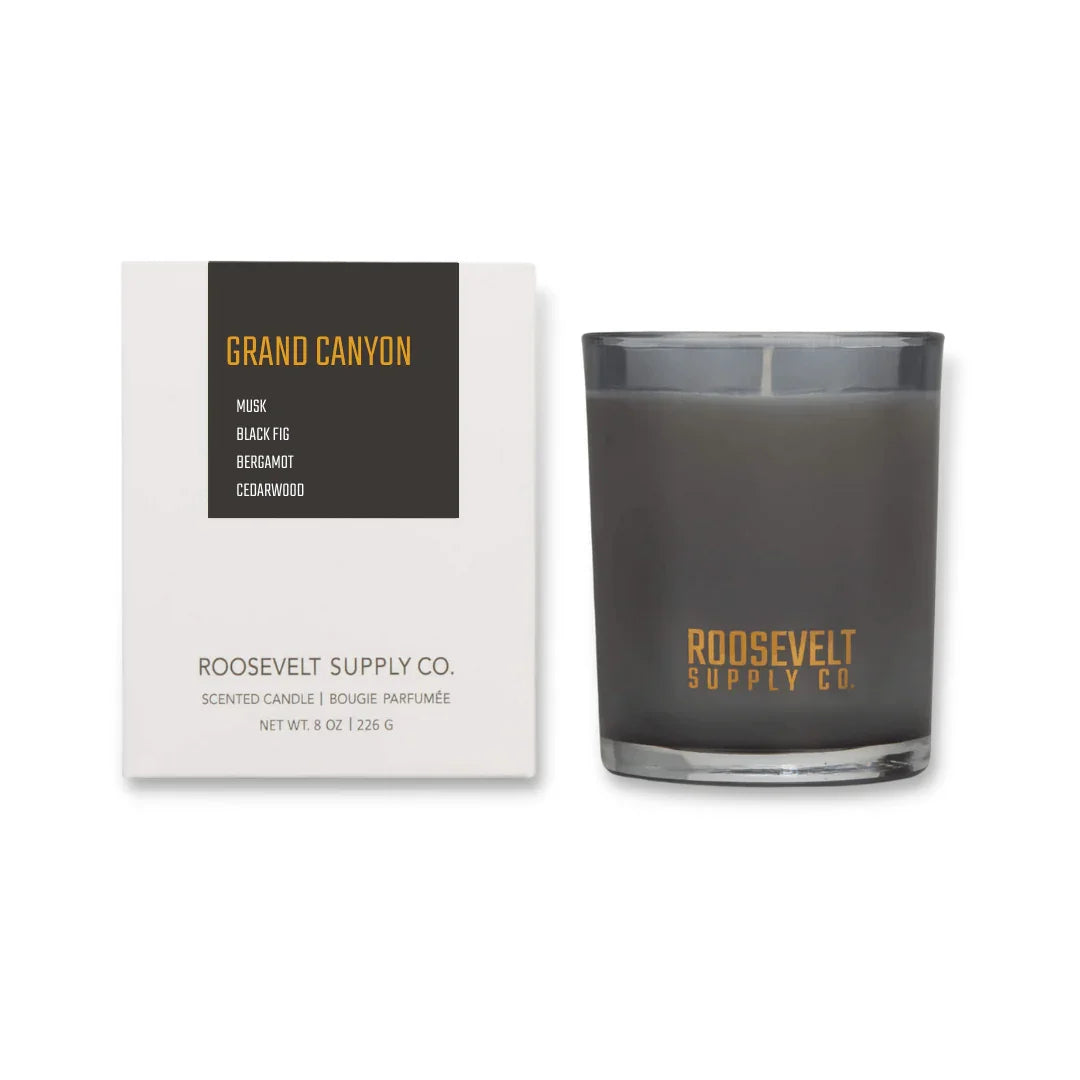 Grand Canyon Musk Black Fig Bergamot Cedar Candle The Roosevelts Candle Co.