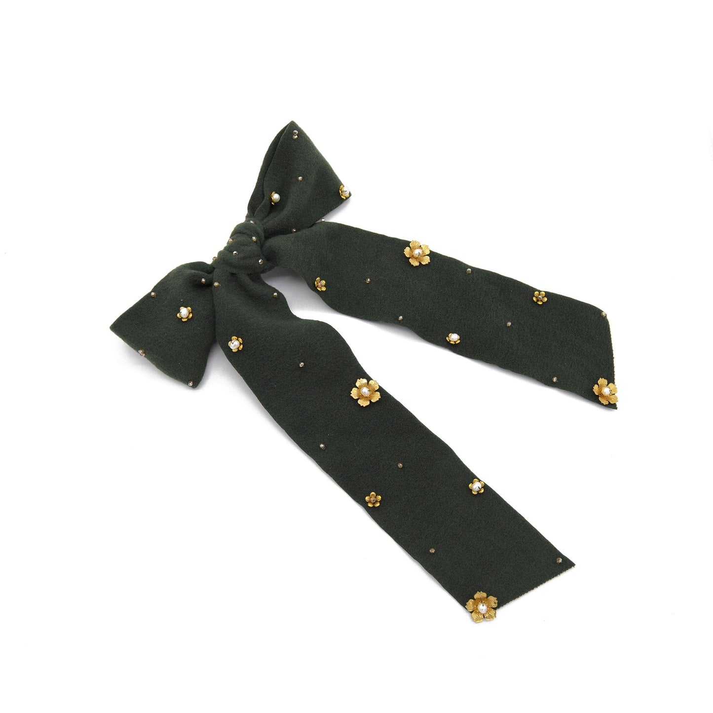 Green Zinnia Handmade Barrette Hair Accessory ADIBA