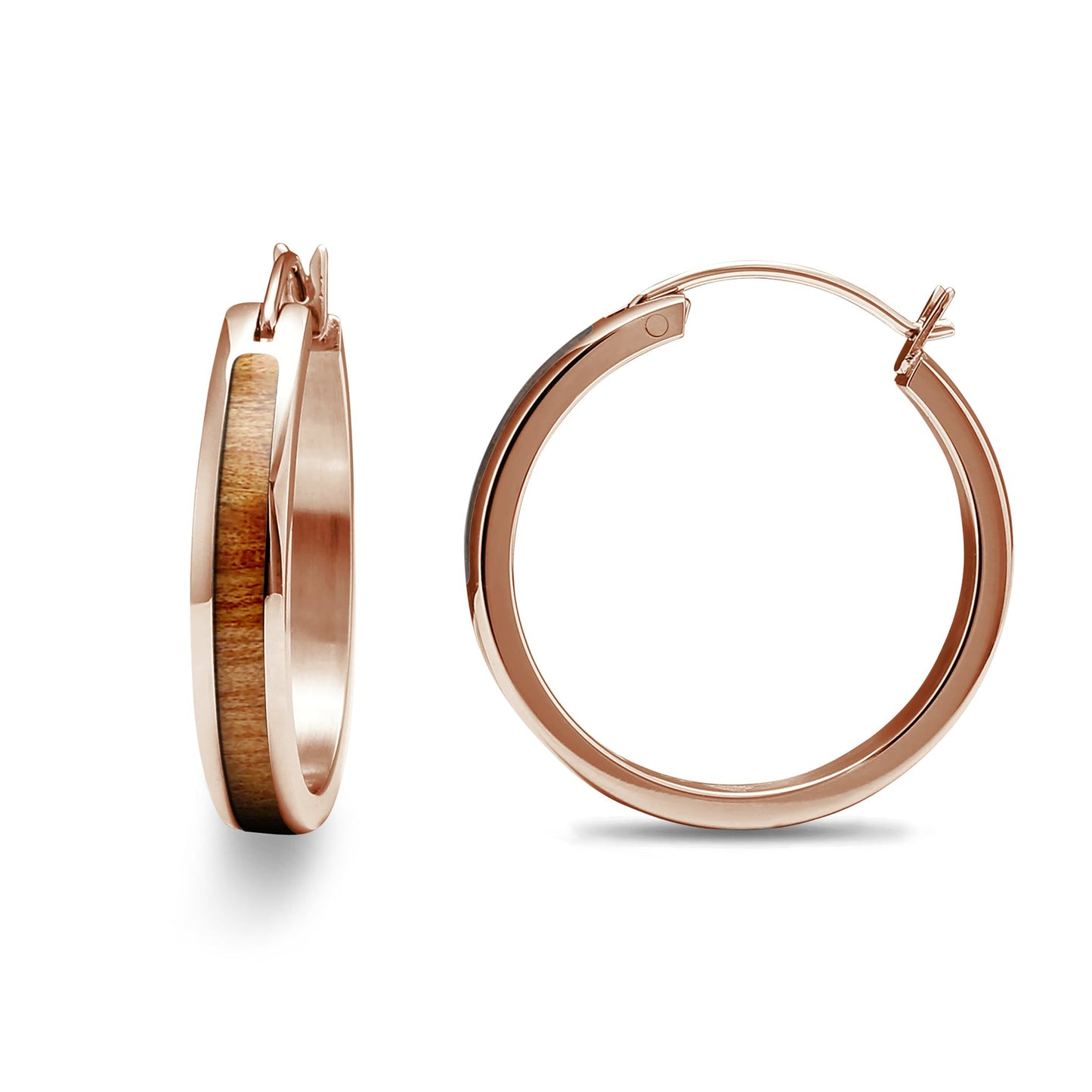 Gum Burl Rose Gold Hoop Earrings