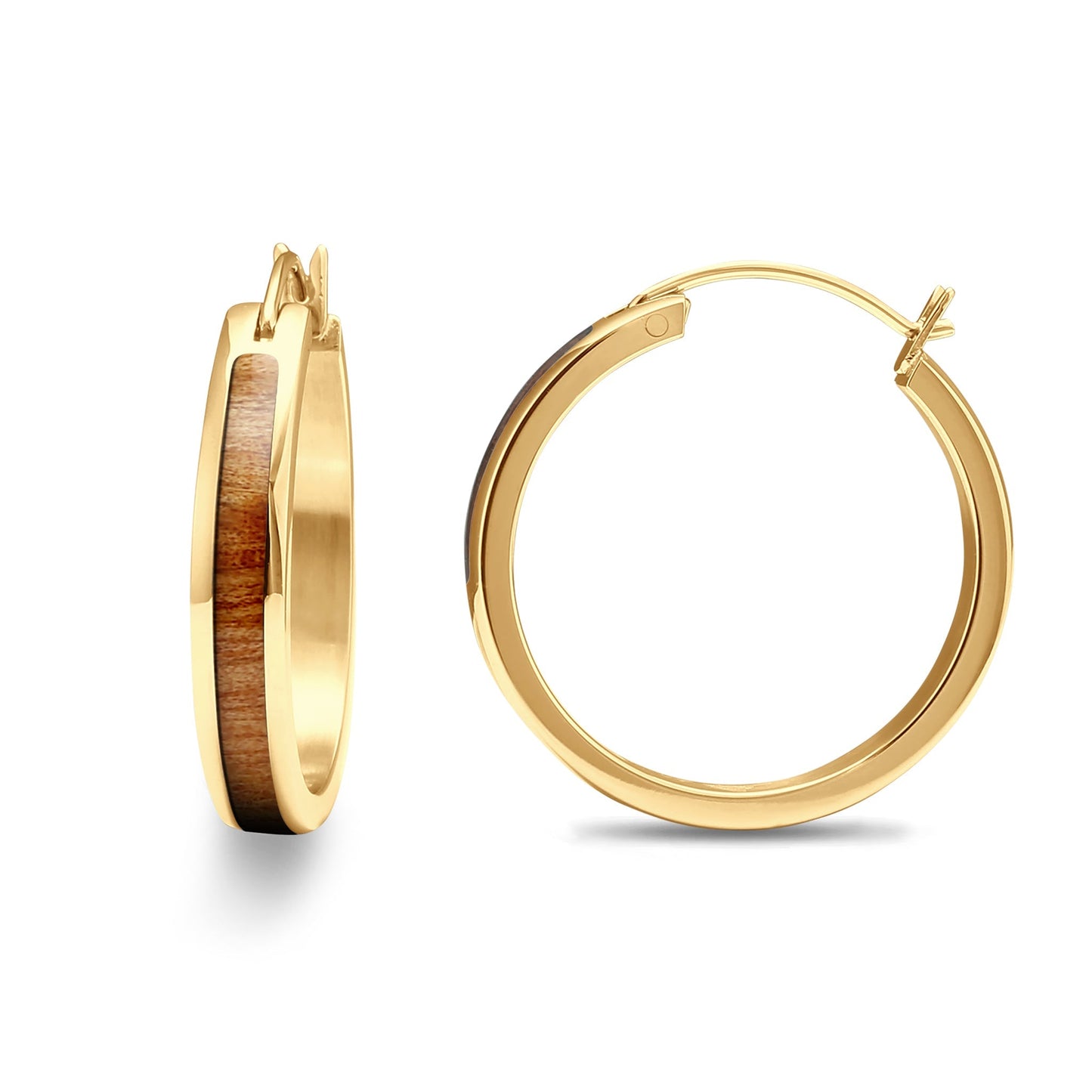 Gum Burl Yellow Gold Hoop Earrings