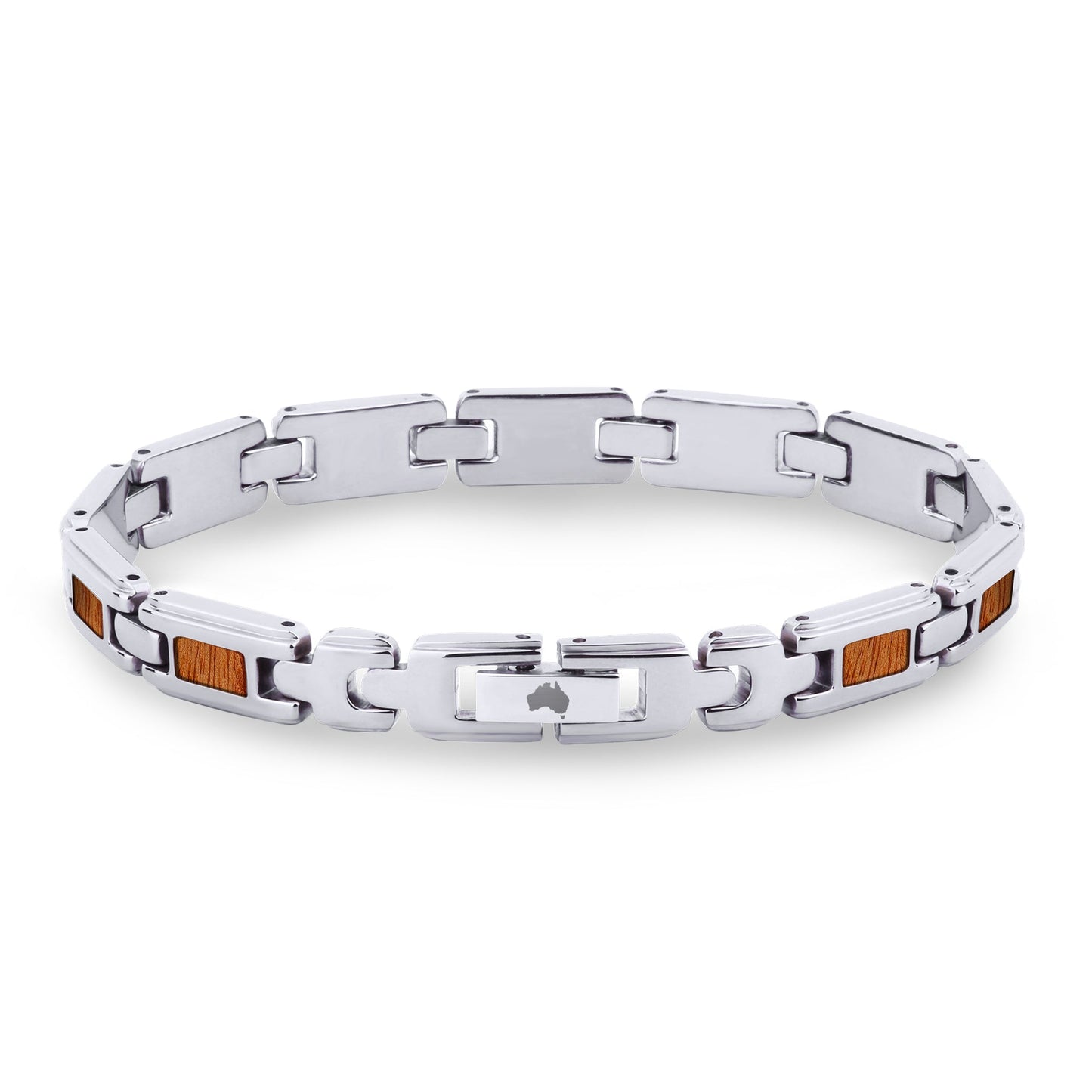 Gum Burl Stainless Steel Link Bracelet Ladies