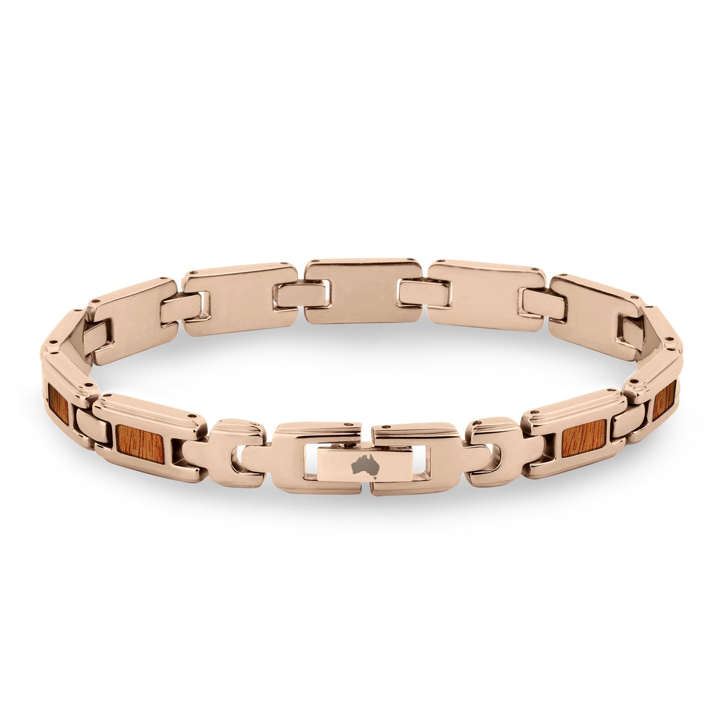 Gum Burl Rose Gold Ladies Link Bracelet