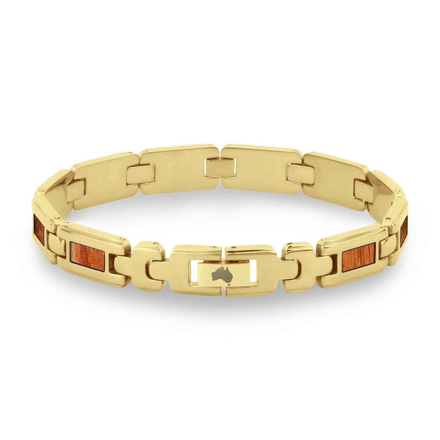 Gum Burl Yellow Gold Link Bracelet Men's