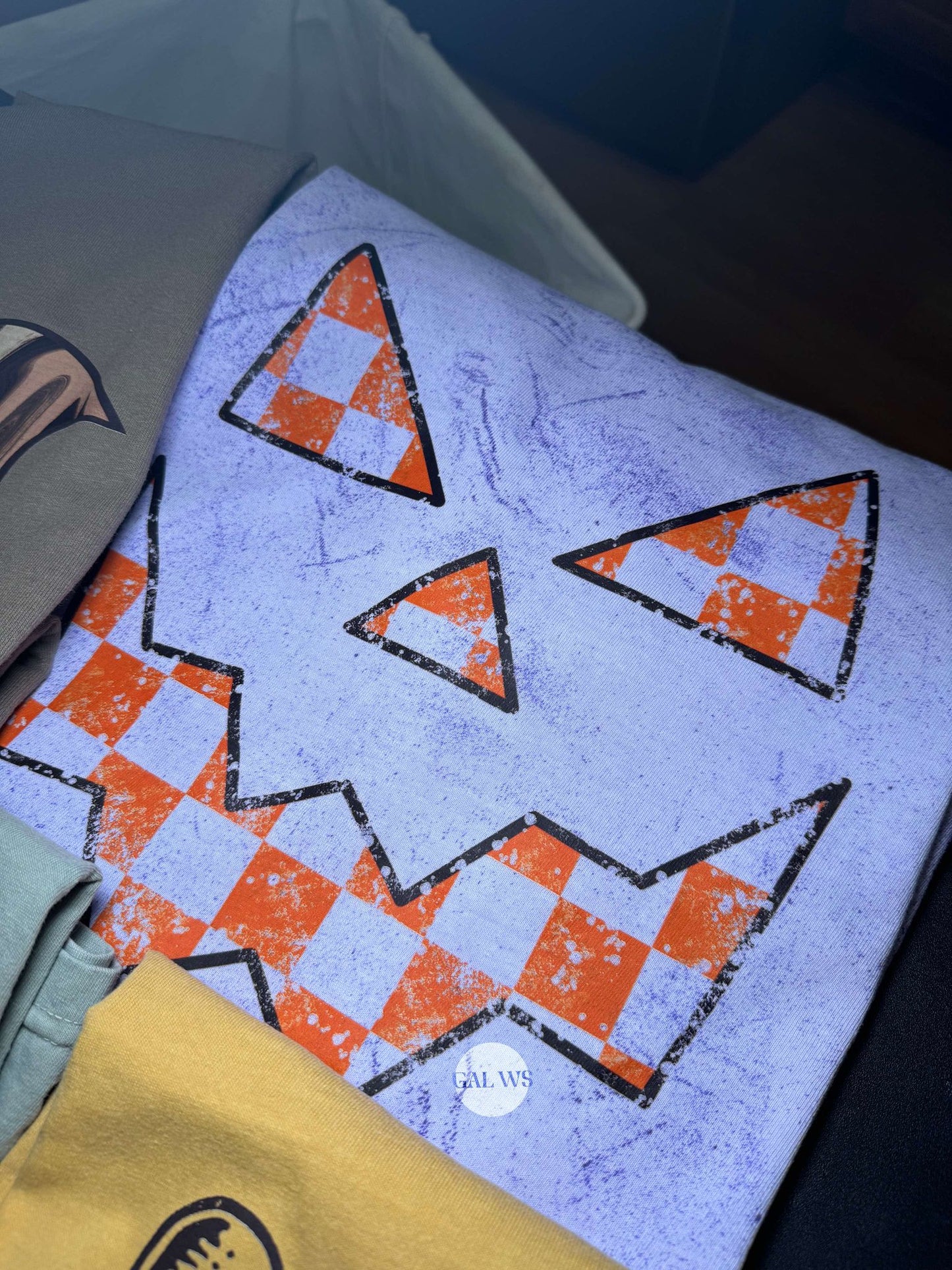 Checker Pumpkin Spooky Tee & Sweatshirt Halloween Apparel