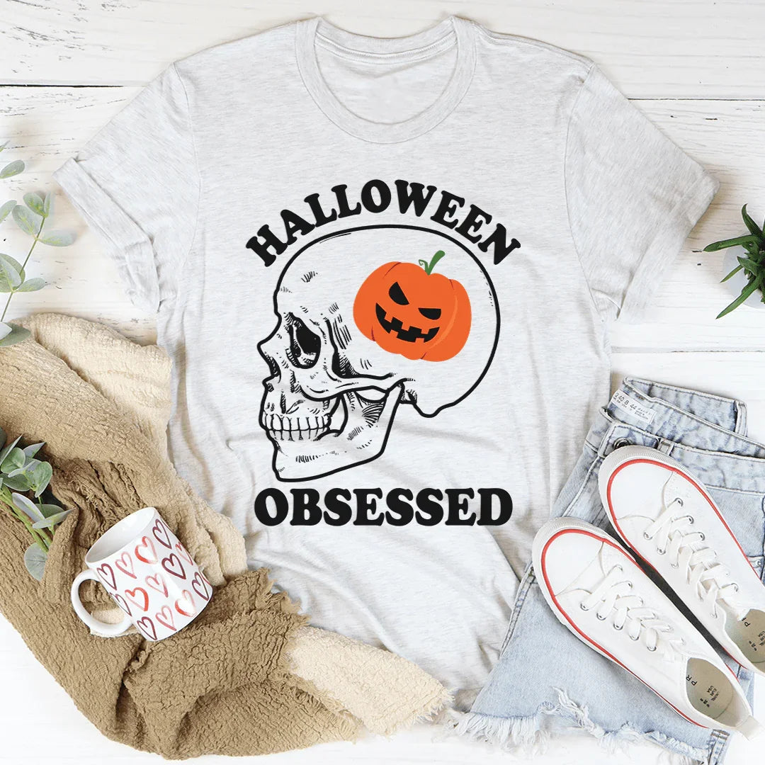 Halloween Obsessed Soft Cotton Tee Peachy Sunday