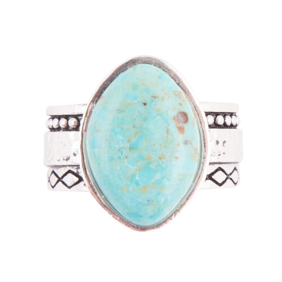 Hammered Blue Turquoise Sterling Silver Ring Barse Jewelry