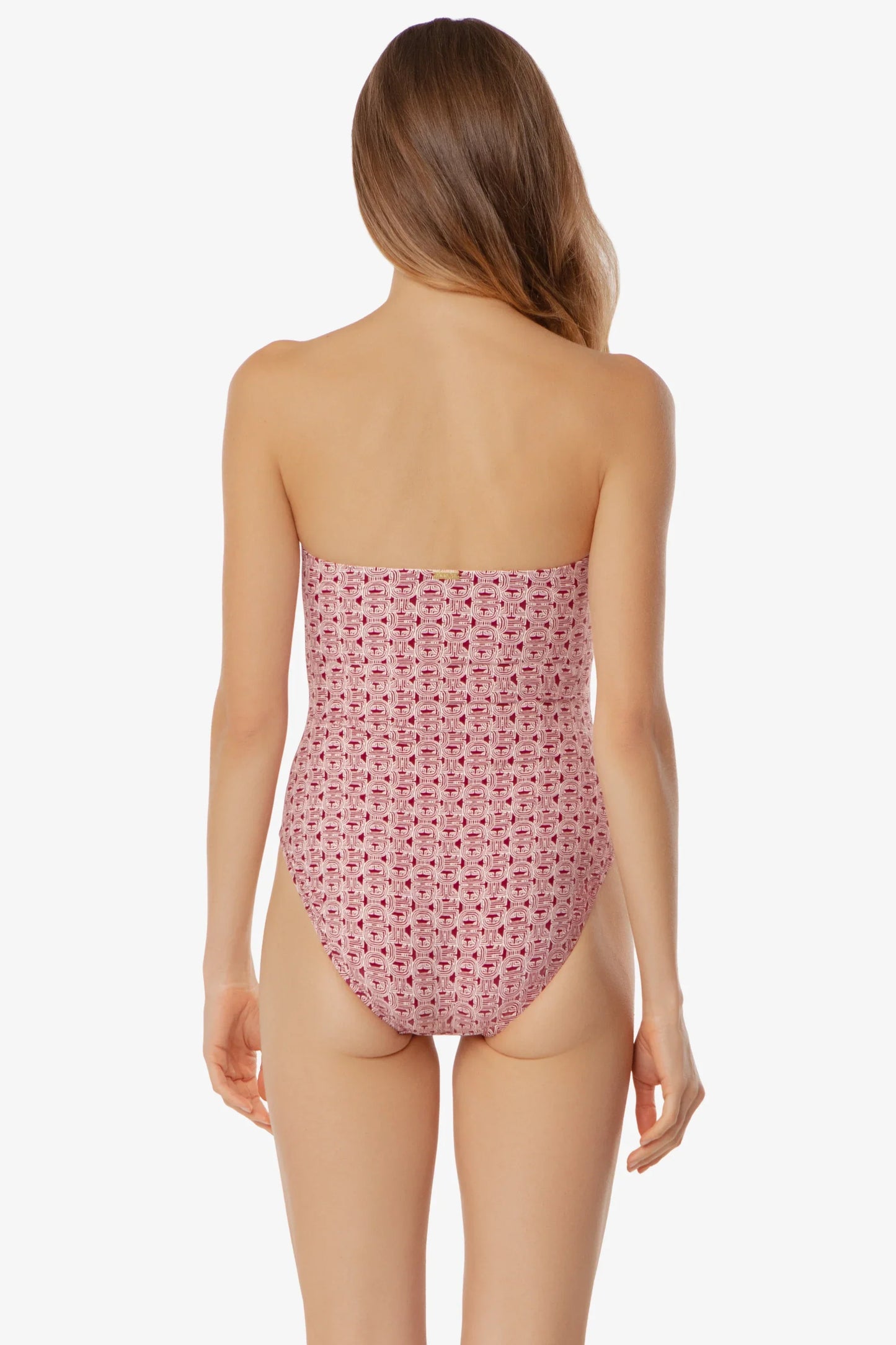 Belted Bandeau Strapless One-Piece Swimsuit Links