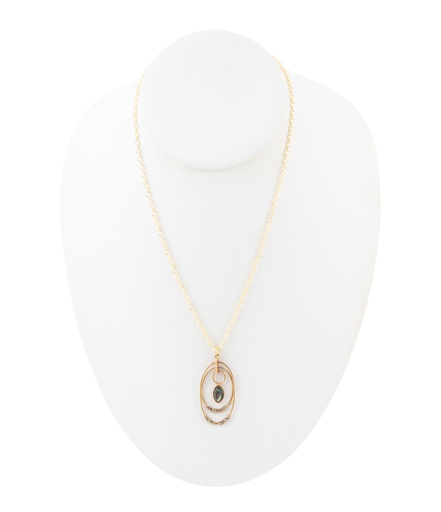 Henley Blue Abalone Golden Pendant Necklace