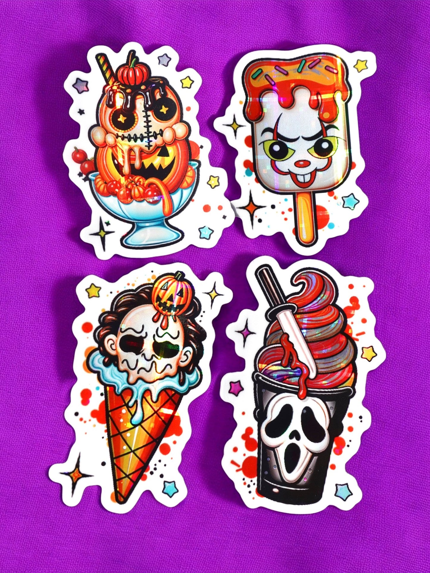 Horror Ice Cream Waterproof Halloween Sticker Pack UntamedEgo LLC