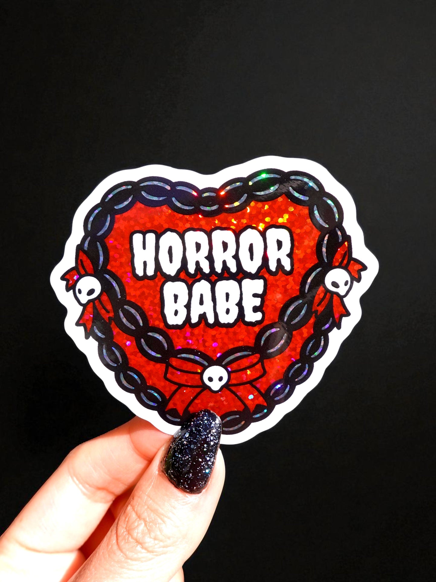 Horror Babe Glitter Vinyl Halloween Vinyl Sticker UntamedEgo LLC