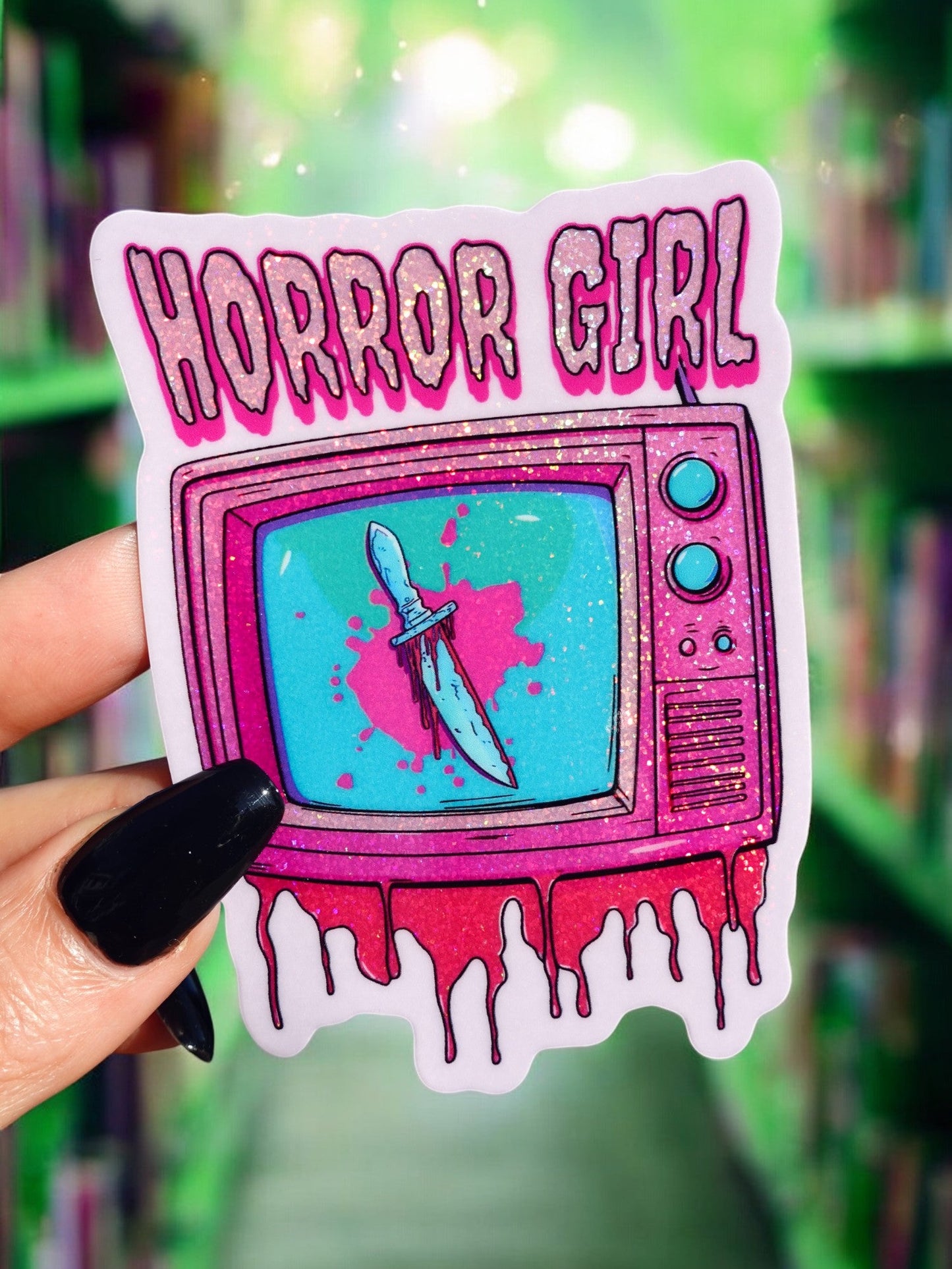 Horror Girl Halloween Sticker Durable Waterproof 3x3 Inches