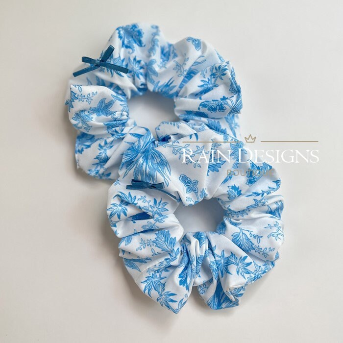Coconut Leaf Printed Cotton Scrunchie Hair Tie