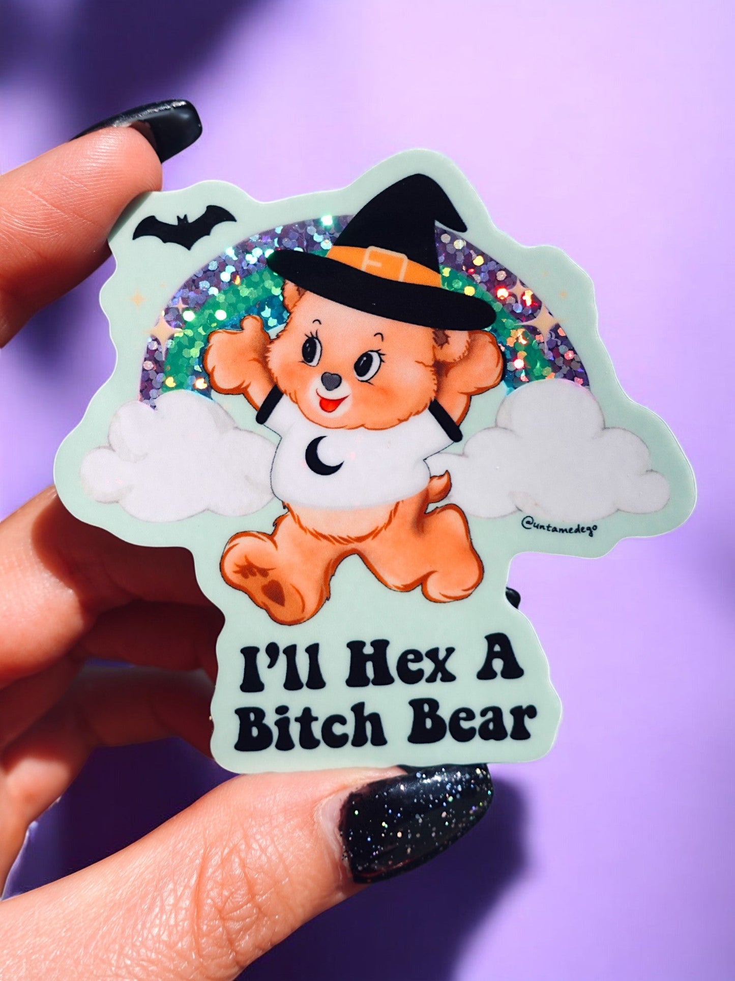 Hex A Bitch Bear Halloween Sticker Durable Waterproof Glossy Finish UntamedEgo