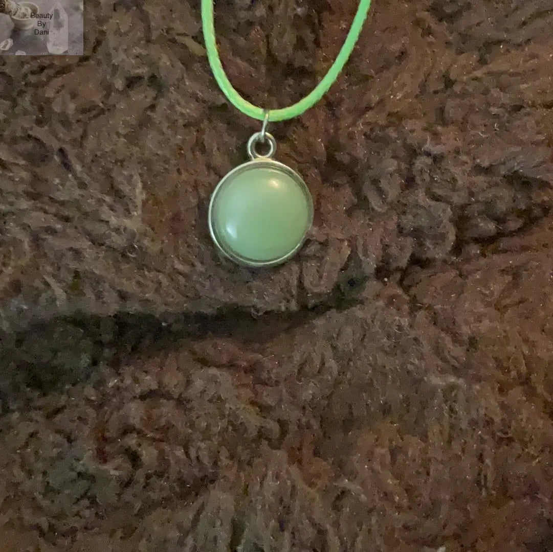 Aventurine Small Circle Necklace Natural Gemstone Jewelry