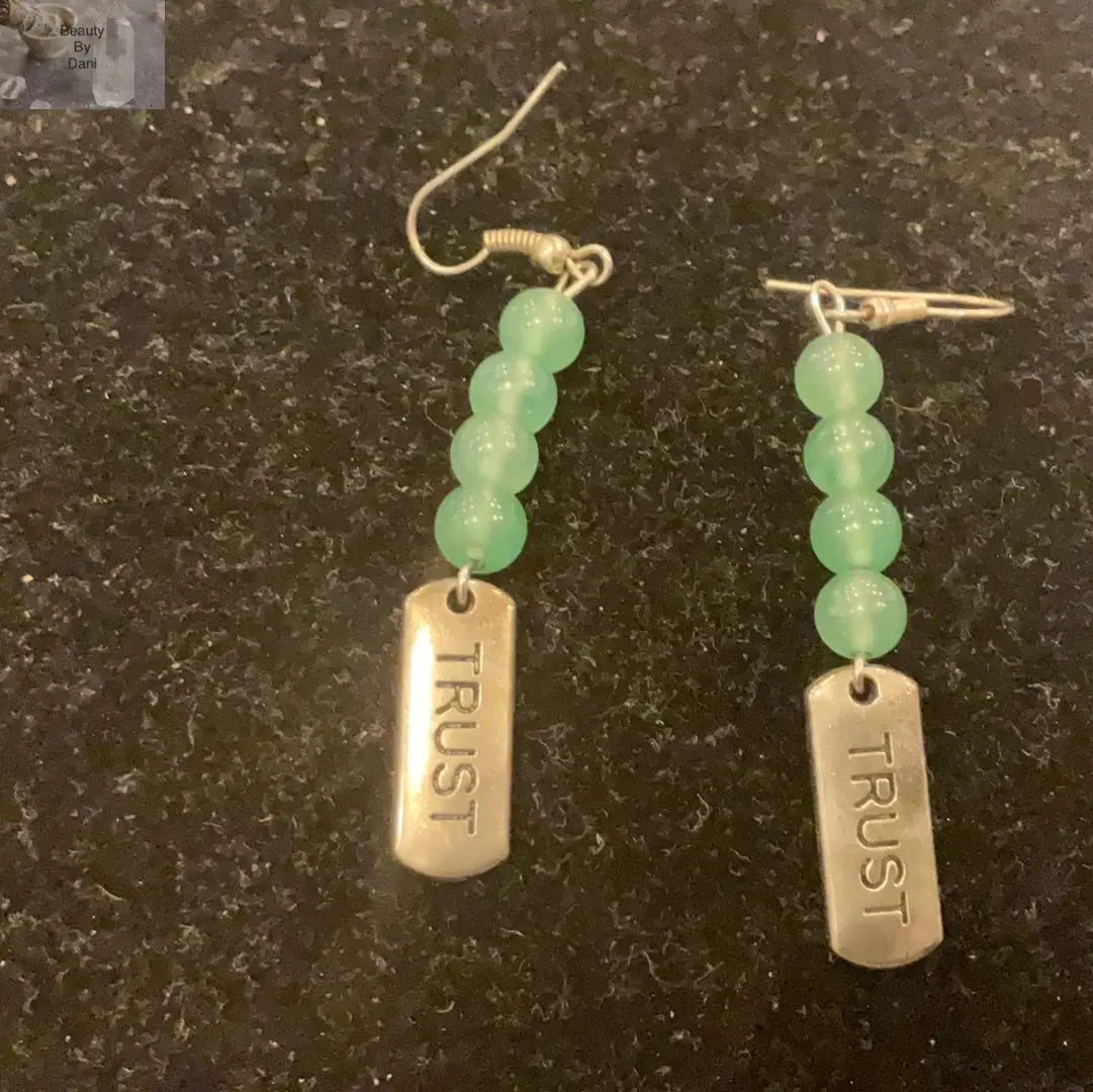 Aventurine Hypoallergenic Stainless Steel Trust Earrings