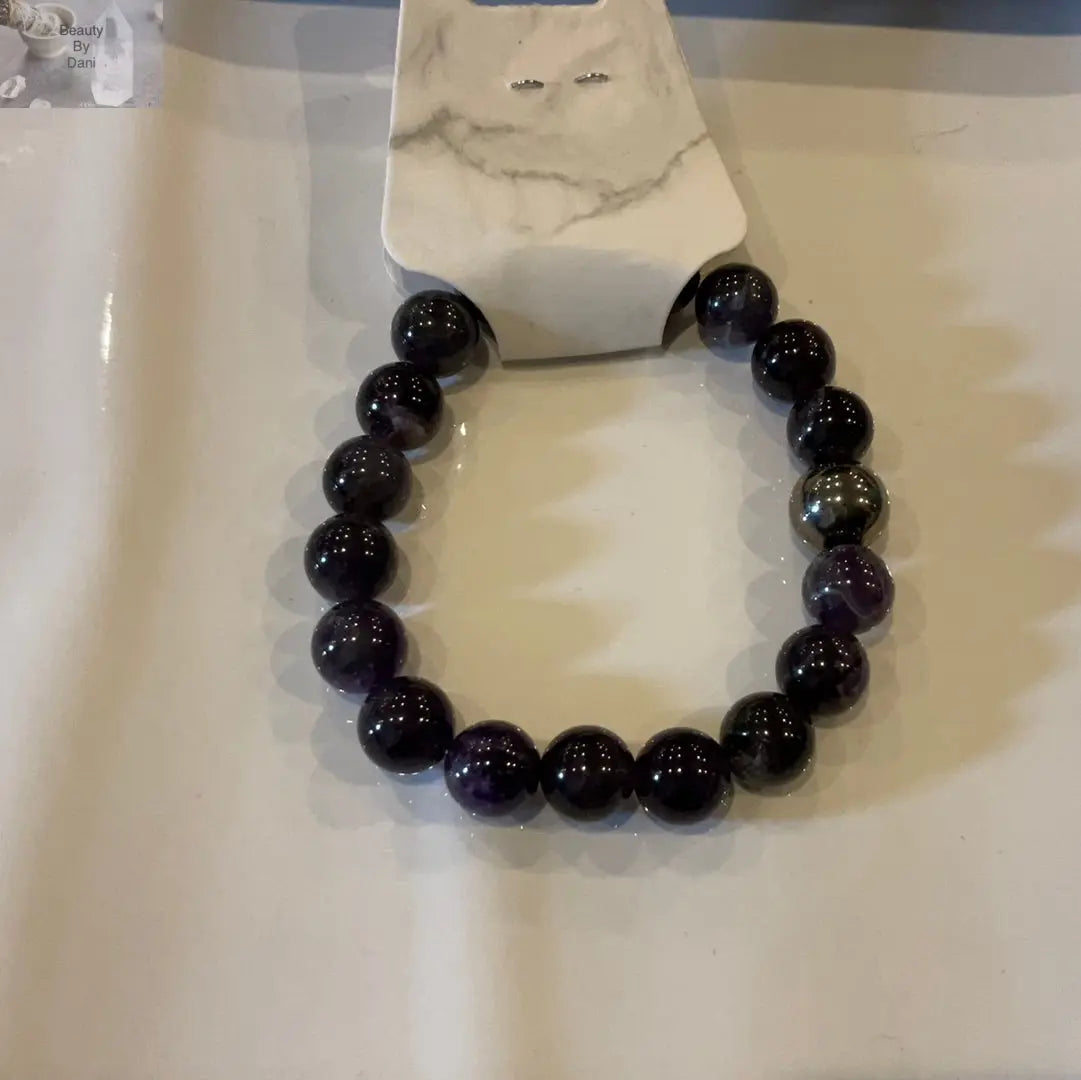 Natural Amethyst Deep Purple Healing Bracelet Beauty by Dani