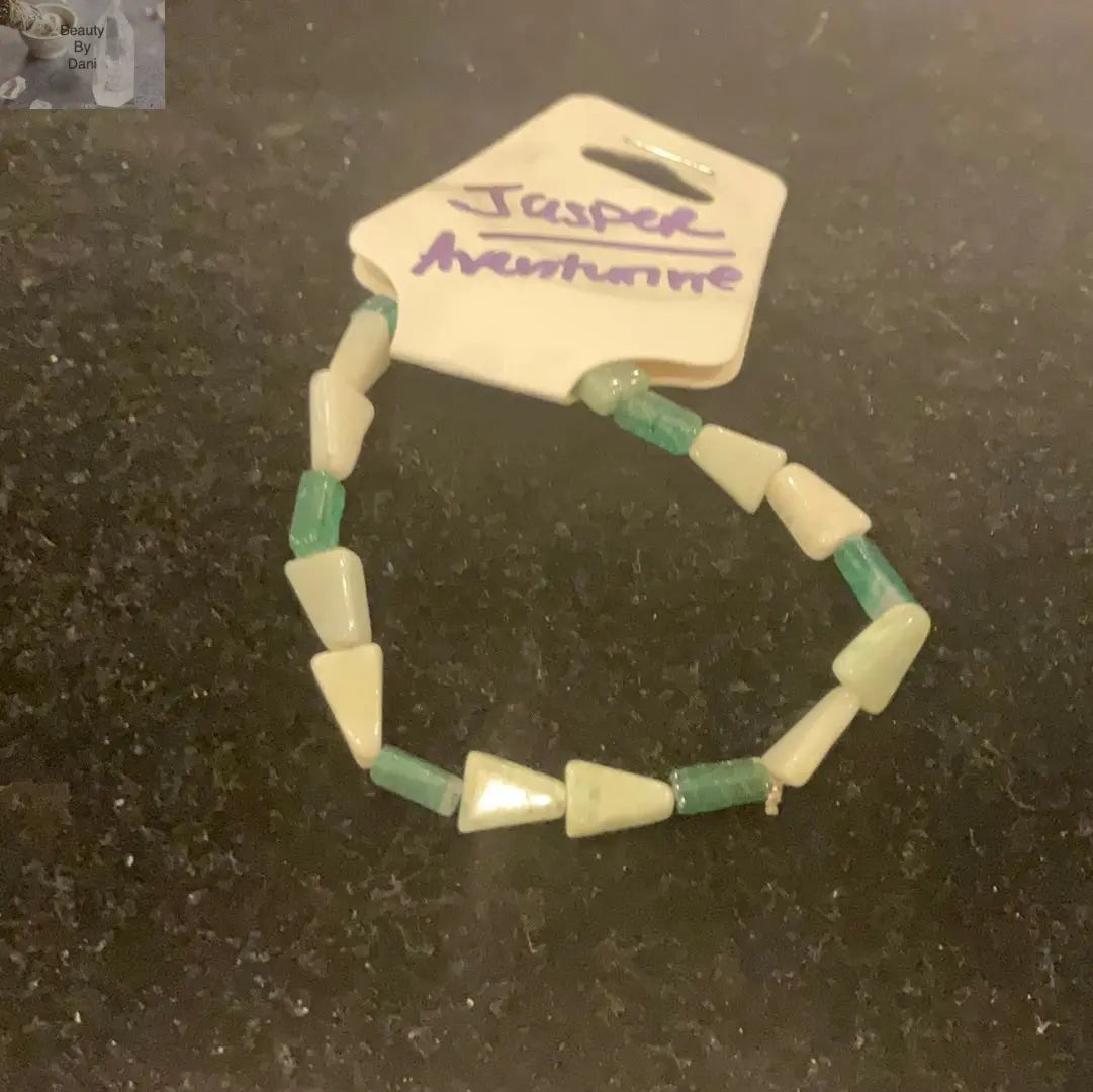 Green Aventurine Jasper Triangular Beaded Bracelet