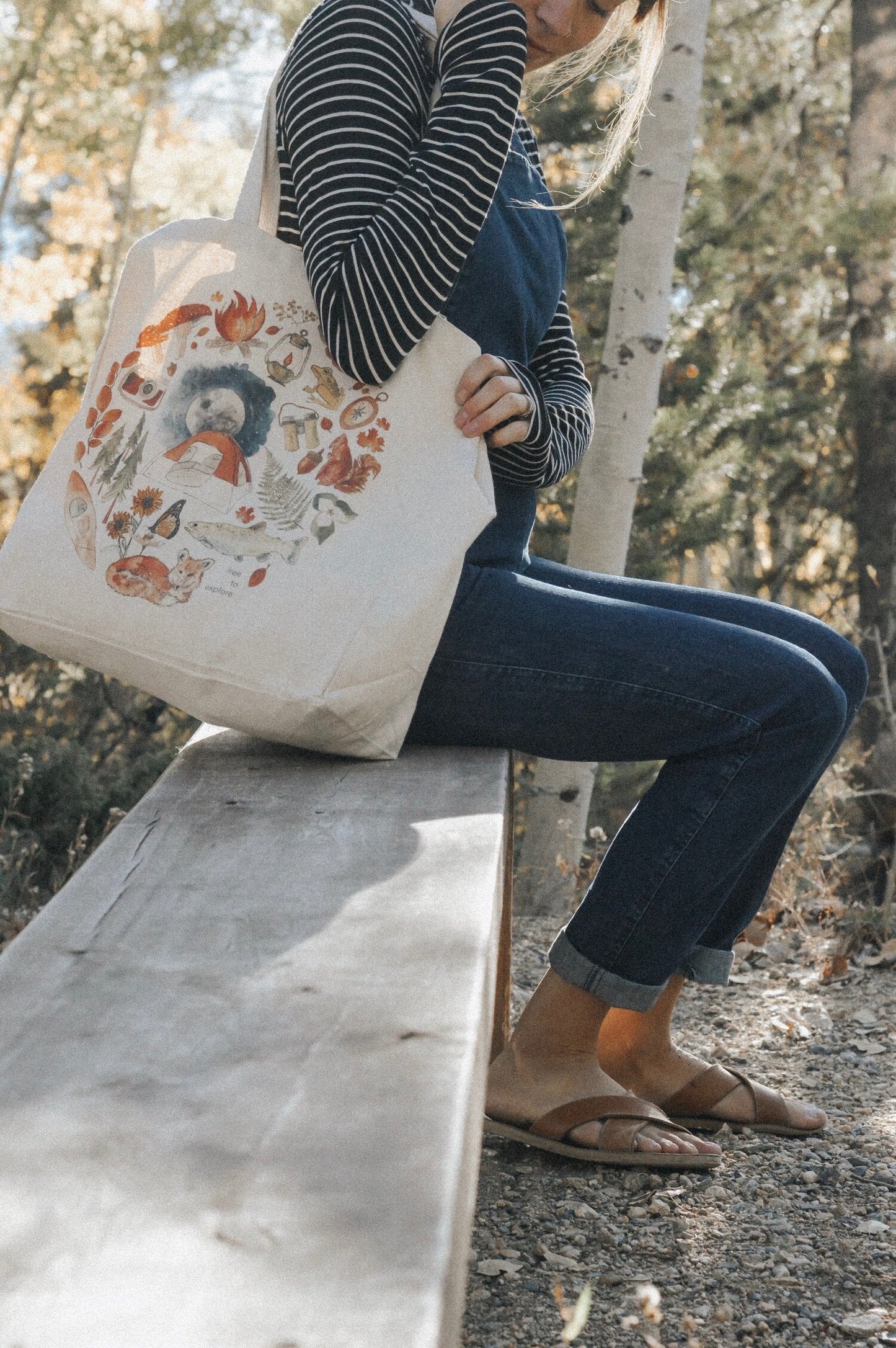 Free to Explore Camping Edition Cotton Tote Bag