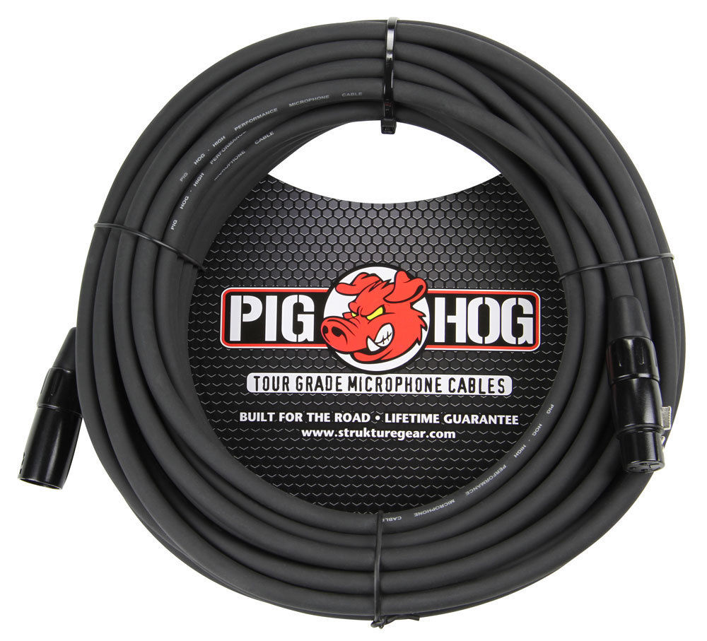 XLR High Performance 8mm Microphone Cable 50 Ft 4 Pack Pig Hog