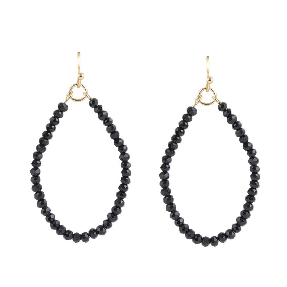 Joyful Black Hematite Hoop Earring