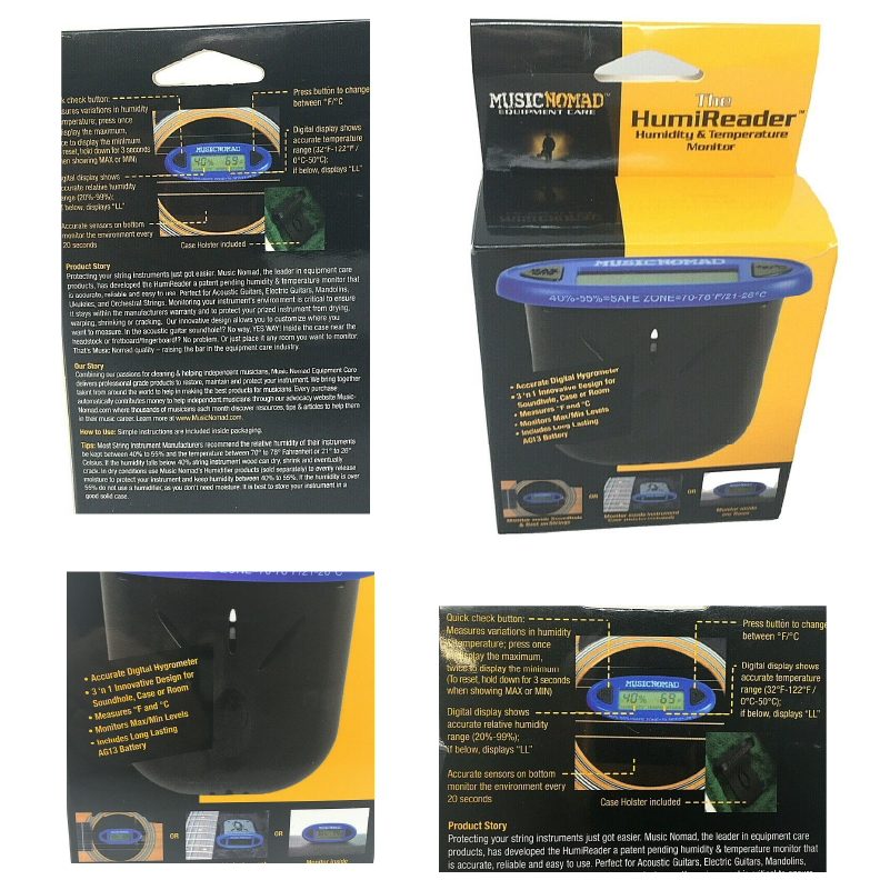 Humidity & Temperature Monitor Accurate HumiReader MN305 Music Nomad